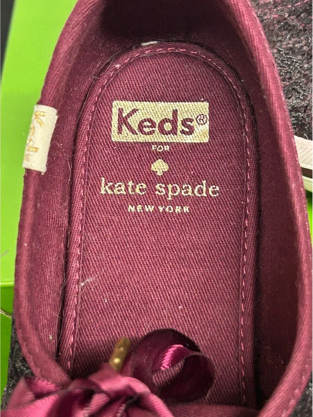 Keds Kate Spade Glitter Deep Cherry shoes size 8